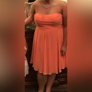 Coral David’s Bridal Bridesmaid dress